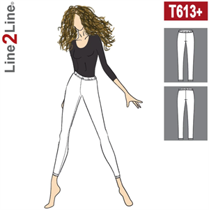 Line2Line snitmønster - T613 Leggings, PLUS